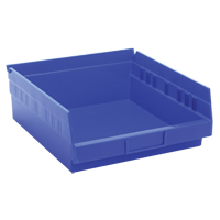 Shelf Bins, 11-1/8" W x 4" H x 11-5/8" D, Blue, 30 lbs. Capacity Cantin et fils