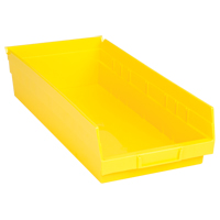 Shelf Bins, 8-3/8" W x 4" H x 17-7/8" D, Yellow, 40 lbs. Capacity Cantin et fils