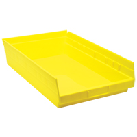 Shelf Bins, 11-1/8" W x 4" H x 17-7/8" D, Yellow, 40 lbs. Capacity Cantin et fils
