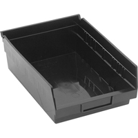 Shelf Bins, 8-3/8" W x 4" H x 11-5/8" D, Black, 30 lbs. Capacity Cantin et fils