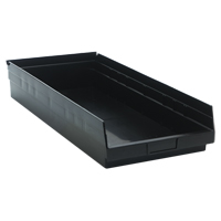 Economy Shelf Bin, 11-1/8" W x 4" H x 23-5/8" D, Black, 60 lbs. Capacity Cantin et fils