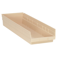 Bac pour &eacute;tag&egrave;re &eacute;conomique, 8-3/8" la x 4" H x 23-5/8" p, Ivoire, Capacit&eacute; 60 lb Cantin et fils