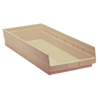 Economy Shelf Bin, 11-1/8" W x 4" H x 23-5/8" D, Ivory, 60 lbs. Capacity Cantin et fils