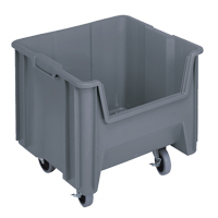 Bac g&eacute;ant mobile empilable, 12-1/2" ha x 16-1/2" la x 17-1/2" p, Capacit&eacute; de 250 lb, Gris Cantin et fils
