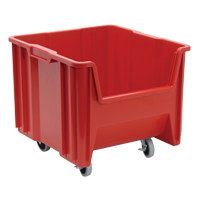 Bac g&eacute;ant mobile empilable, 12-1/2" ha x 16-1/2" la x 17-1/2" p, Capacit&eacute; de 250 lb, Rouge Cantin et fils