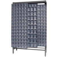 Syst&egrave;me de stockage &agrave; glissi&egrave;re &agrave; bacs basculants autonome, 48" la x 18" p x 77" h, 303 tiroirs Cantin et fils