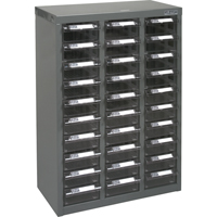 KPC-700 Parts Cabinet, Galvanized Steel, 30 Drawers, 17-1/2" x 8-7/10" x 25-3/10", Grey Cantin et fils