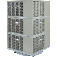 Heavy-Duty Industrial Carousel Drawer Cabinet, Steel, 240 Drawers, 27" W x 27" D x 48" H, Grey Cantin et fils