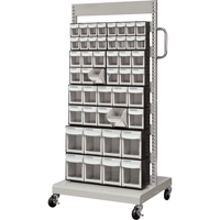 Mobile Tilt Bin Rack, Single-sided, 46 bins, 26-1/4" W x 22" D x 57-1/2" H Cantin et fils