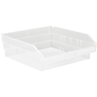 Shelf Bins, 11-1/8" W x 4" H x 11-5/8" D, Clear, 30 lbs. Capacity Cantin et fils