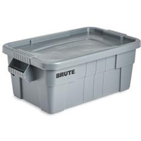 Brute Storage Tote with Lid, 27.88” D x 16.5” W x 10.7" H, 112 llbs. Capacity, Grey Cantin et fils