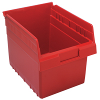 Store-Max Shelf Bins, 8-3/8" W x 8" H x 11-5/8" D, Red, 44 lbs. Capacity Cantin et fils