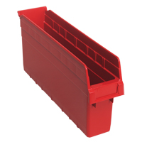 Store-Max Shelf Bins, 4-3/8" W x 8" H x 17-7/8" D, Red, 56 lbs. Capacity Cantin et fils