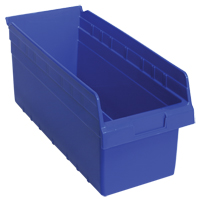 Store-Max Shelf Bins, 8-3/8" W x 8" H x 17-7/8" D, Blue, 56 lbs. Capacity Cantin et fils