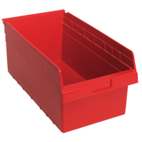 Store-Max Shelf Bins, 11-1/8" W x 8" H x 17-7/8" D, Red, 56 lbs. Capacity Cantin et fils