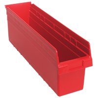 Store-Max Shelf Bins, 6-5/8" W x 8" H x 23-5/8" D, Red, 68 lbs. Capacity Cantin et fils