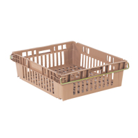 Contenant en plastique empilable Stack-N-Nest pour l'agriculture, 20,3" x 24" x 6,8", Beige Cantin et fils