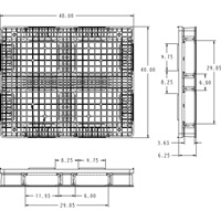 Palette en plastique RachoCell, Acc&egrave;s de Quatre c&ocirc;t&eacute;s, 48" lo x 40" la x 6-1/3" h Cantin et fils