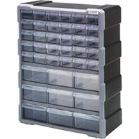 Drawer Cabinet, Plastic, 39 Drawers, 15" x 6-1/4" x 18-3/4", Black Cantin et fils