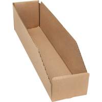 Boîtes profondes en carton ondul&eacute;, 3-3/4" la x 17-1/4" p x 4-1/2" h, Beige Cantin et fils