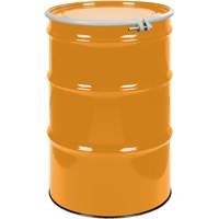 Barils en acier, 55 gal. US (45 gal. imp.), Non doubl&eacute;, Orange, Dessus ouvert, UN1A2/Y1.5/150, Calibre 16 Cantin et fils