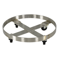 Drum Dollies, Stainless Steel, 800 lbs. Capacity, 23-1/4" Diameter, Rubber Casters Cantin et fils