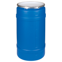 Polyethylene Drums, 30 US gal. (25 imp. Gal.), Open Top, Blue Cantin et fils