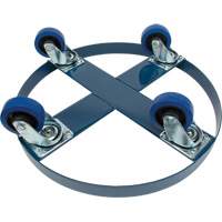 Drum Dolly, Steel, 1400 lbs. Capacity, 24" Diameter, Blue Elastic Casters Cantin et fils
