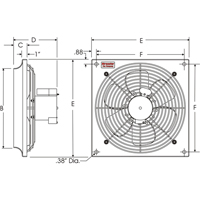 Ventilateurs muraux d'usage g&eacute;n&eacute;ral, Commercial, 2 vitesses, Diam&egrave;tre de 16" Cantin et fils