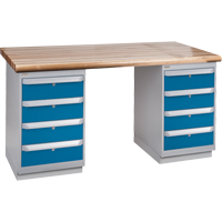 &eacute;tabli pr&eacute;conçu, Deux tiroirs, Cap 2500 lb, 60" la x 36" p, 34" h Cantin et fils