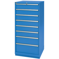 Drawer Cabinets, 8 Drawers, 28-1/4" W x 28-1/2" D x 59-1/2" H, Bright blue Cantin et fils
