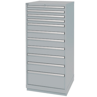 Drawer Cabinets, 11 Drawers, 28-1/4" W x 28-1/2" D x 59-1/2" H, Grey Cantin et fils