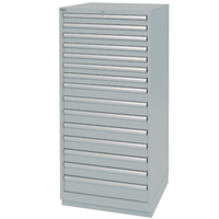 Drawer Cabinets, 15 Drawers, 28-1/4" W x 28-1/2" D x 59-1/2" H, Grey Cantin et fils
