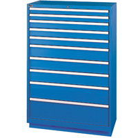 Drawer Cabinets, 10 Drawers, 40-1/4" W x 22-1/2" D x 59-1/2" H, Bright blue Cantin et fils