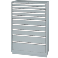 Drawer Cabinets, 10 Drawers, 40-1/4" W x 22-1/2" D x 59-1/2" H, Grey Cantin et fils