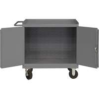 Mobile Workbench Cabinet with Louvered Panel Back, Steel Surface Cantin et fils