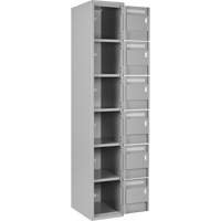 Clean Line Lockerettes, 6 -tier, Bank of 4, 48" x 18" x 72", Steel, Grey, Rivet (Assembled) Cantin et fils