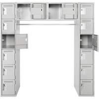 Assembled Archettes Clean Line Economy Lockers, 16 -tier, Bank of 3, 18" x 72" x 12", Steel Cantin et fils