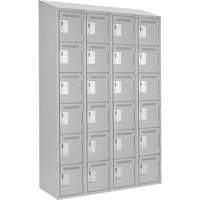 Clean Line Lockerette , 6 -tier, Bank of 4, 48" x 18" x 78", Steel, Grey, Rivet (Assembled) Cantin et fils