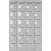 Clean Line Lockerette , 6 -tier, Bank of 4, 48" x 18" x 78", Steel, Grey, Rivet (Assembled) Cantin et fils