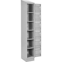 Clean Line Lockerette, 6 -tier, Bank of 4, 48" x 18" x 82", Steel, Grey, Rivet (Assembled) Cantin et fils