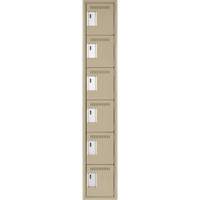 Petits casiers Clean Line, 6 niveaux, 12" x 18" x 72", Acier, Beige, Rivet (assembl&eacute;) Cantin et fils