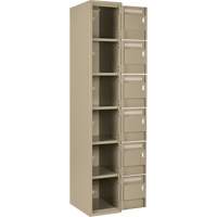 Clean Line Lockerette, 6 -tier, Bank of 4, 48" x 18" x 72", Steel, Beige, Rivet (Assembled) Cantin et fils