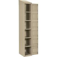 Clean Line Lockerette, 6 -tier, Bank of 4, 48" x 18" x 78", Steel, Beige, Rivet (Assembled) Cantin et fils