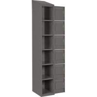 Clean Line Lockerette, 6 -tier, Bank of 4, 48" x 18" x 78", Steel, Charcoal, Rivet (Assembled) Cantin et fils