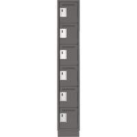 Clean Line Lockerette, 6 -tier, 12" x 18" x 76", Steel, Charcoal, Rivet (Assembled) Cantin et fils