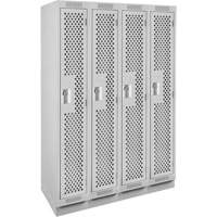 Clean Line Lockers, Bank of 4, 48" x 18" x 76", Steel, Grey, Rivet (Assembled), Perforated Cantin et fils