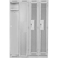 Clean Line Lockers, Bank of 4, 48" x 18" x 76", Steel, Grey, Rivet (Assembled), Perforated Cantin et fils
