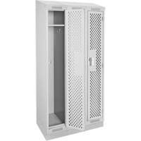 Clean Line Lockers, Bank of 3, 36" x 12" x 82", Steel, Grey, Rivet (Assembled), Perforated Cantin et fils