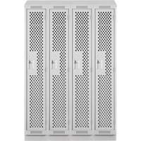 Clean Line Lockers, Bank of 4, 48" x 12" x 82", Steel, Grey, Rivet (Assembled), Perforated Cantin et fils